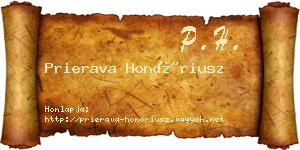 Prierava Honóriusz névjegykártya
